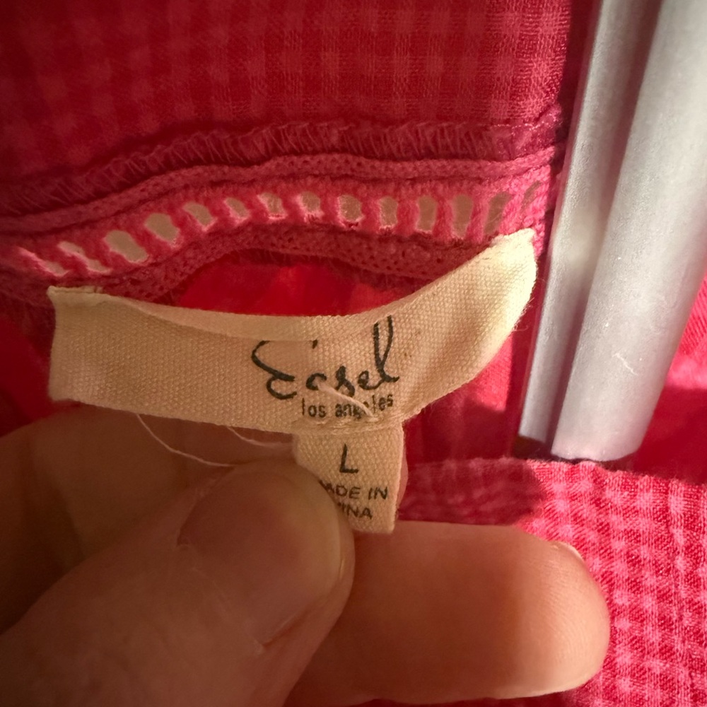 Easel Red Gingham Women's Blouse - Picture 3 of 3